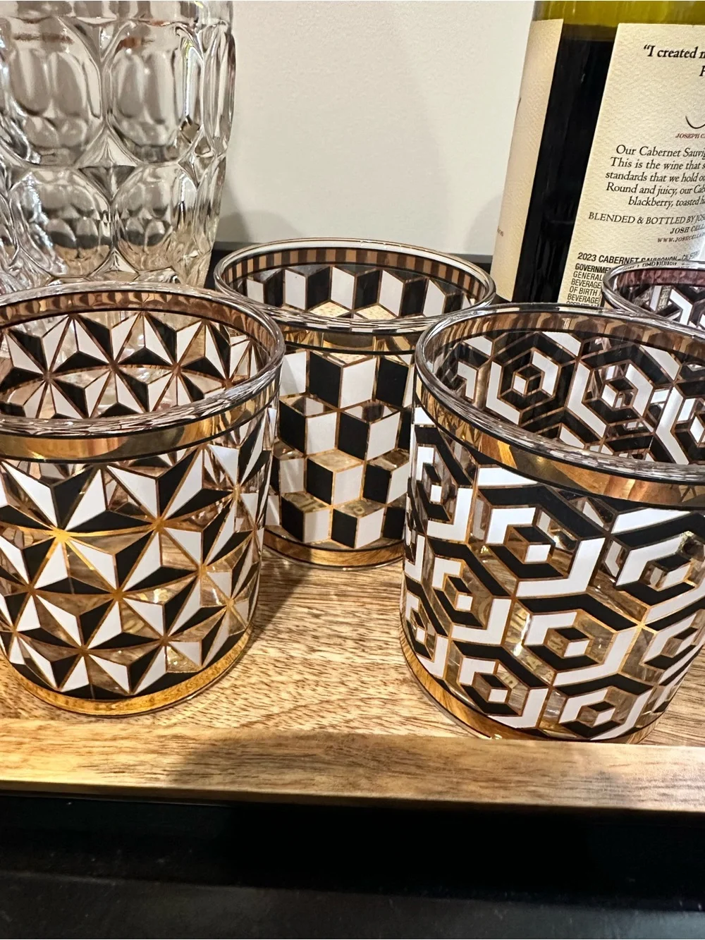NEW Jonathan Adler Versailles Geometric Cocktail Glasses Set of 4